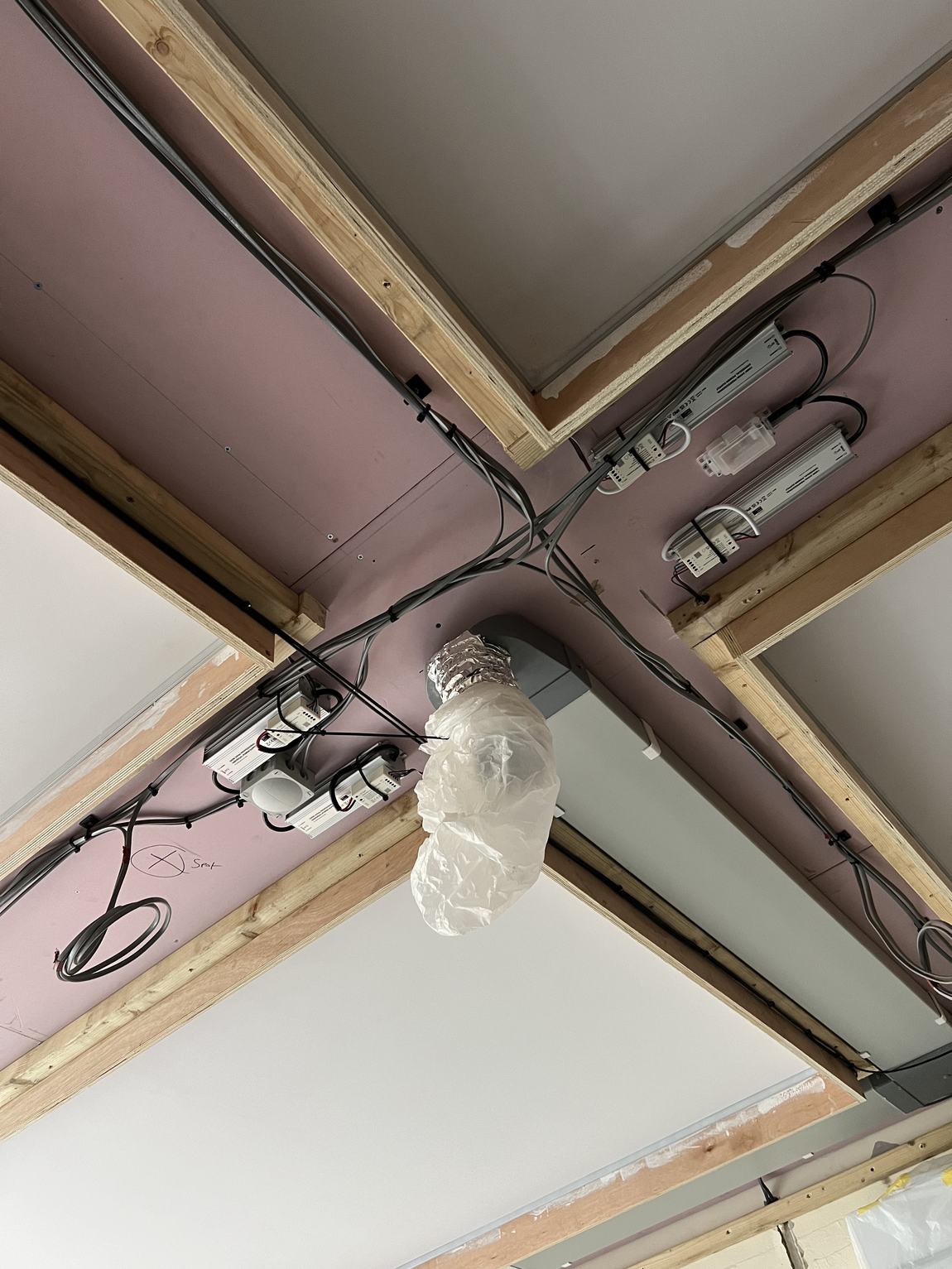 LED drivers and control gear mounted inside the coffers